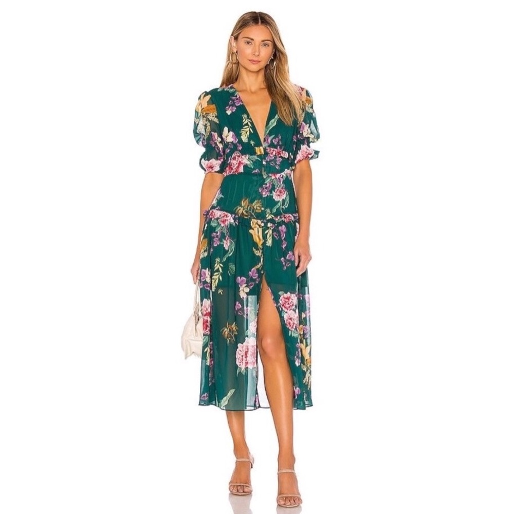 🆕 Keepsake About Us Midi Dress in Jade Botanic Floral - Medium